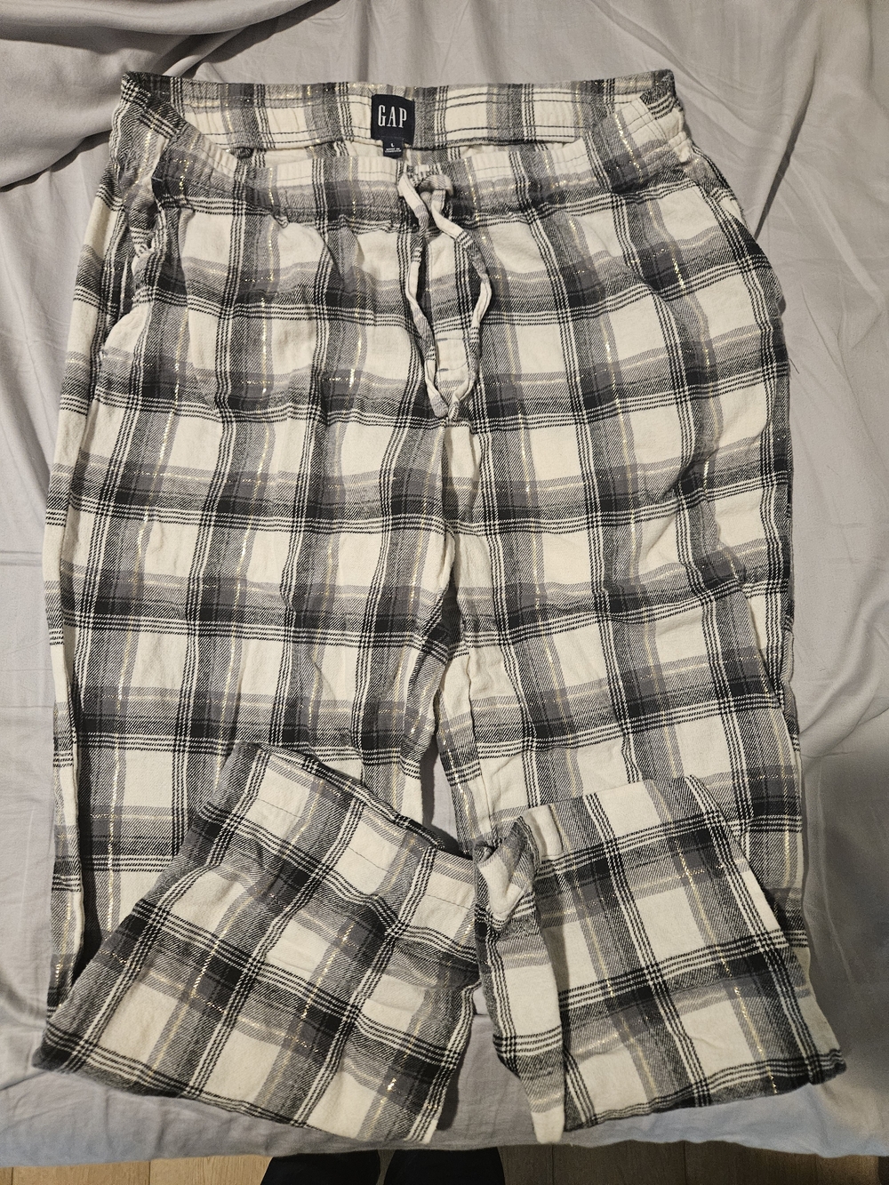 GAP Women's Black & White Plaid Lounge Pants